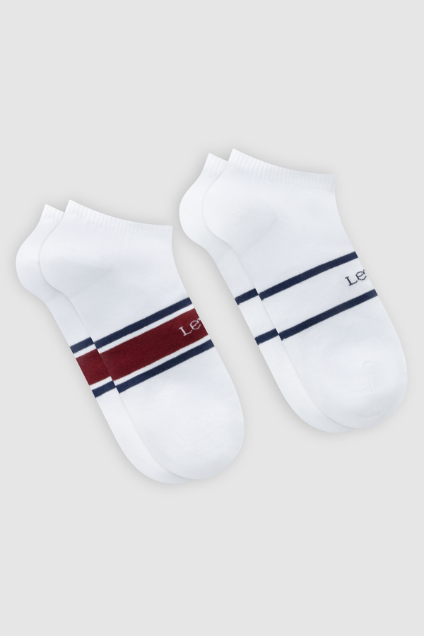 Levi's Low Cut Socks 2 Pack - Hombre - 39 - Multi Colour / White/Red/Blue