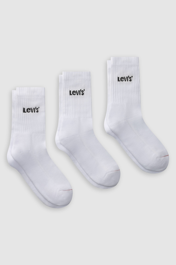 Levi's Regular Cut Socks 3 Pack - Hombre - 35 - White / White