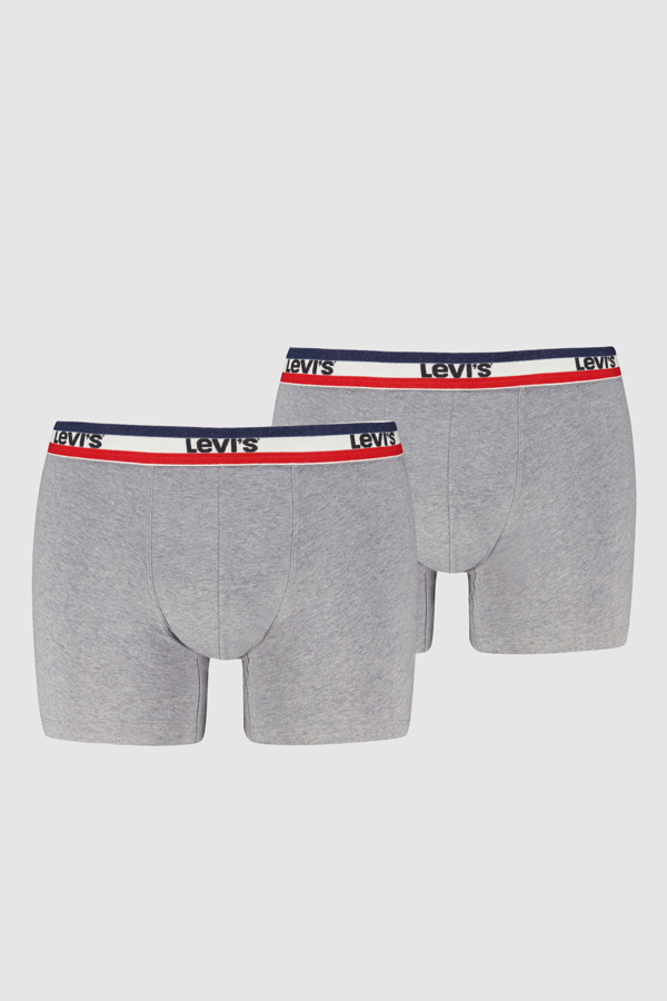 Levi's Repeat Logo Boxer Brief 2 pack - Hombre - 2XL - Gris / Grey Melange