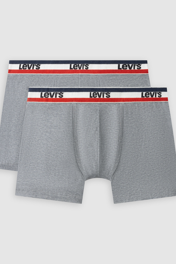 Levi's Repeat Logo Boxer Brief 2 pack - Hombre - 2XL - Gris / Grey Melange