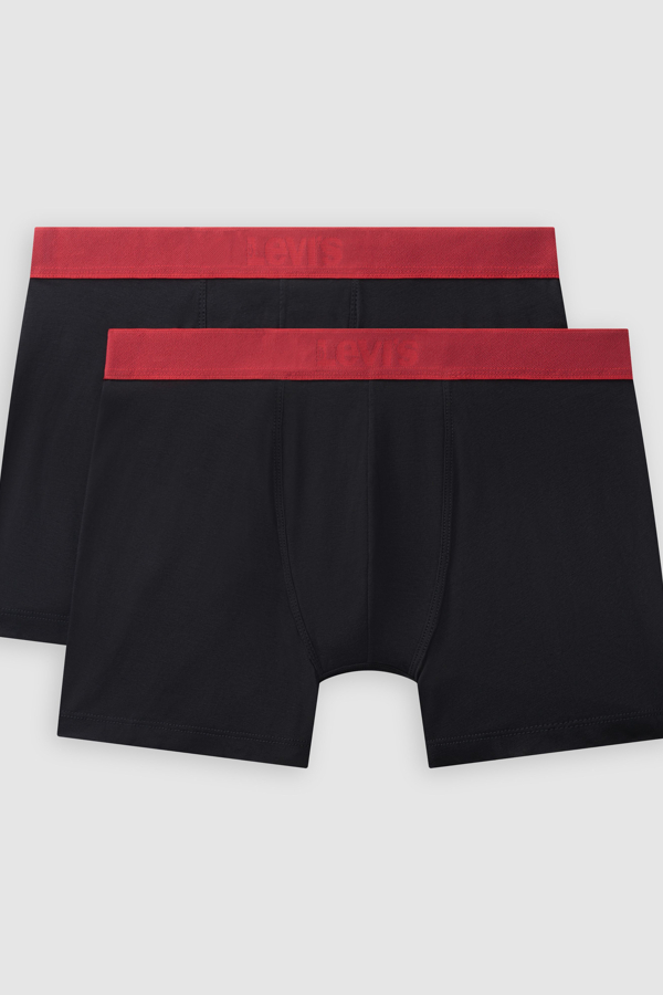 Calzoncillos bóxer de sarga Levi's: paquete de 2 - Hombre - 2XL - Negro / Black/Red