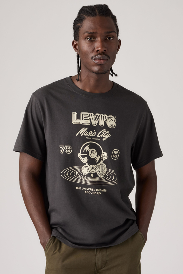 Camiseta de fit holgado Graphic - Hombre - 2XL - Negro / Music City 2 Phantom