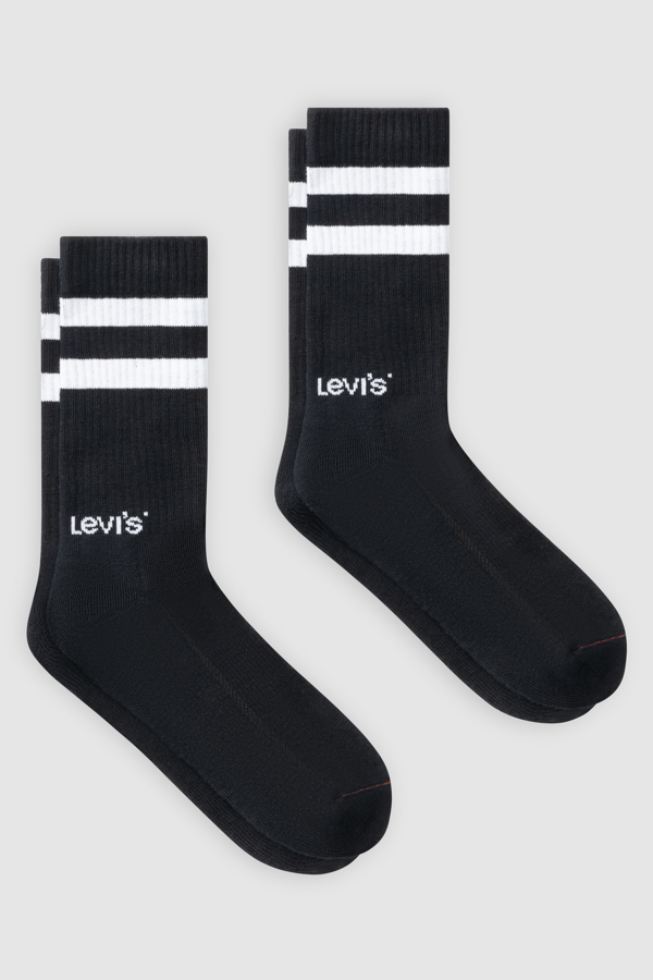 Levi's Regular Cut Sport Socks 2 Pack - Mujer - 35 - Black / Black