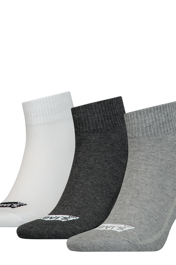 Calcetines de media altura Levi's de algodón reciclado con el logo Batwing: paquete de 3 - Hombre - 39 - Gris / Grey Combo