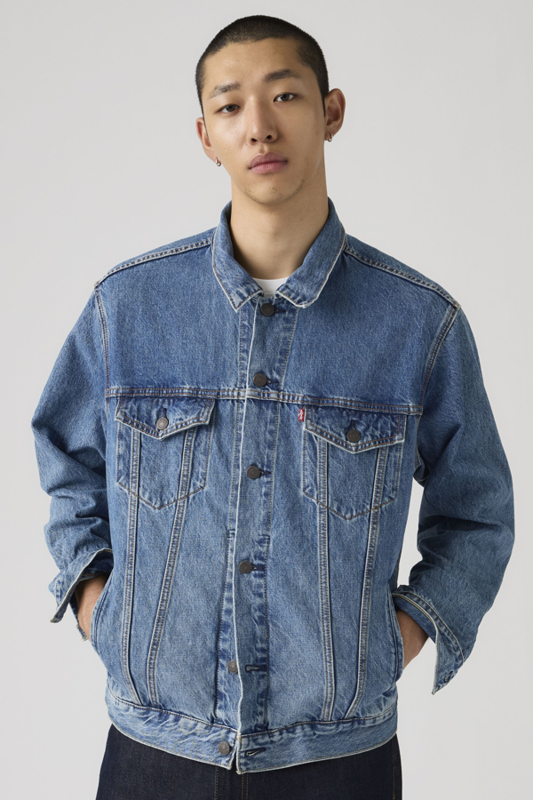 Trucker Jacket Relaxed - Hombre - L - Azul / Washed Away T