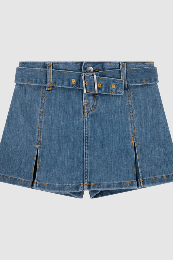 Kids Pleated Skort with Belt - Girls - 2A - Neutral / Lunch Break