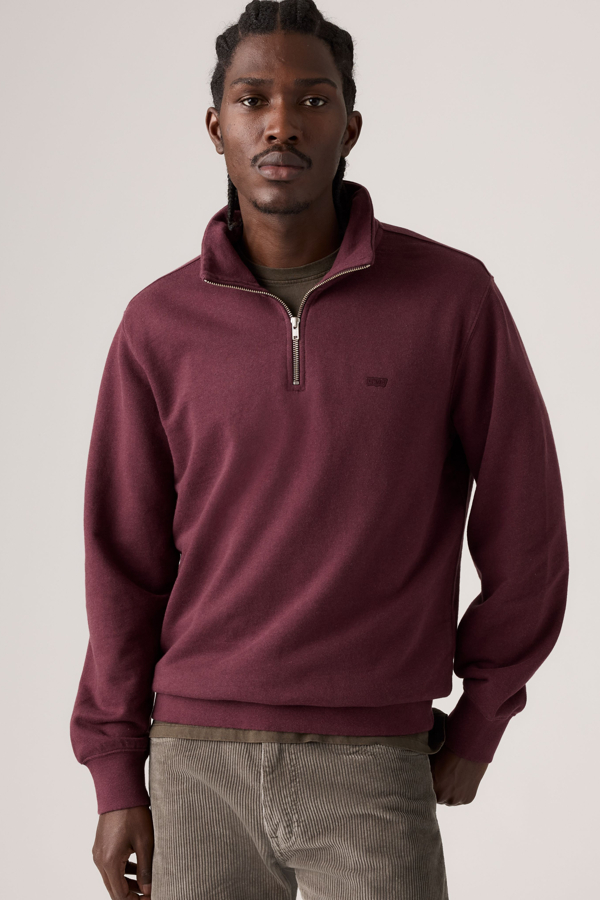Original Housemark Quarter Zip Pullover - Hombre - XL - Red / Winetasting Htr