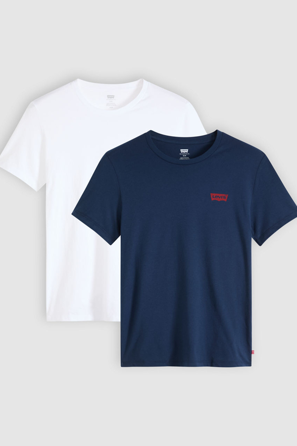 Camiseta gráfica de cuello redondo: paquete de 2 - Hombre - S - Multicolor / White / Blue