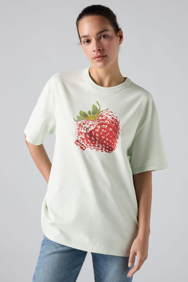 Camiseta Graphic Tabor - Mujer - L - Azul / Heart Strawberry Pale Blue