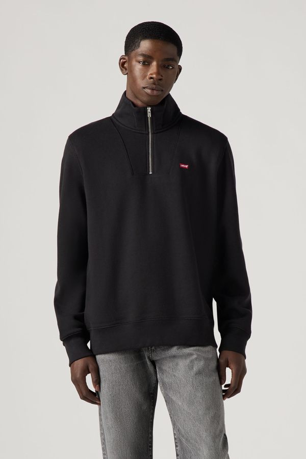Jersey Housemark con cremallera de un cuarto - Hombre - S - Negro / Mineral Black