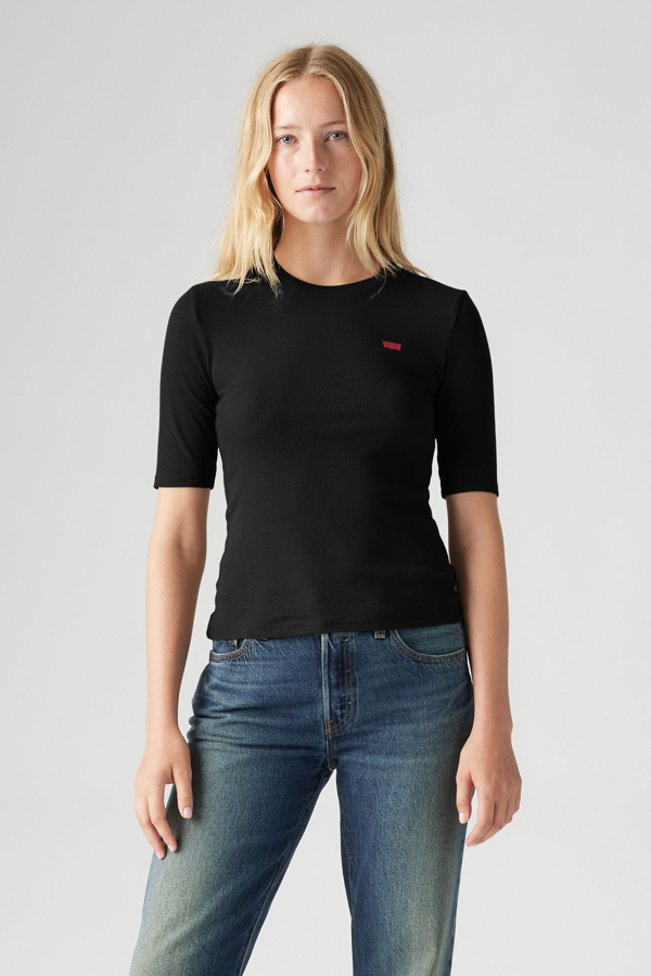 Camiseta Luca Slim - Mujer - 2XS - Negro / Caviar Cotton