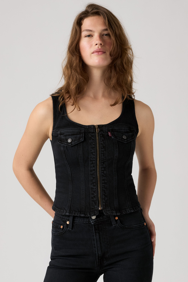 Chaleco Vintage Zip - Mujer - L - Negro / Slight Night Str No Dp