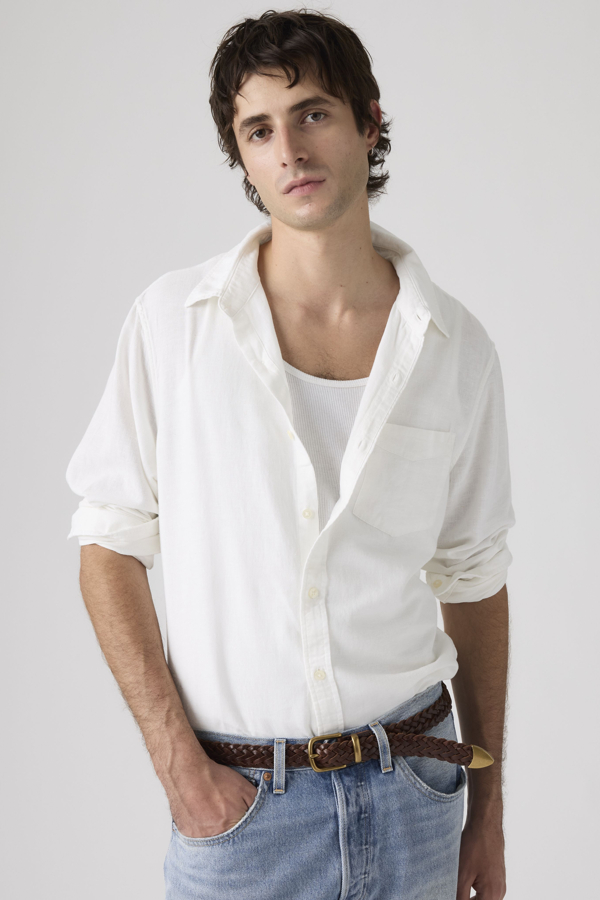 Camisa Sunset Pocket Standard Fit - Hombre - XS - Blanco / Bright White Plus