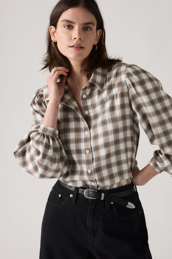 Camisa Western Journey - Mujer - 2XL - Marrón / Marfa Plaid Bison Flannel