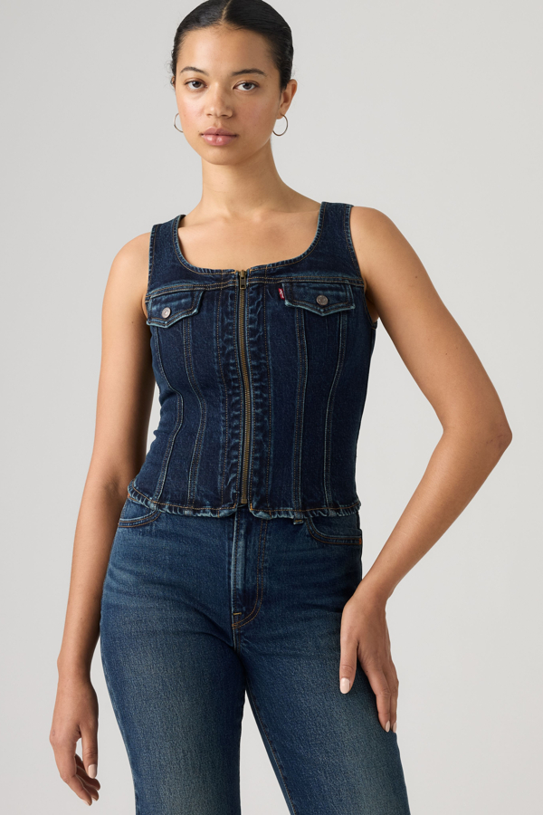 Vintage Zip Vest - Mujer - L - Lavado oscuro / Left Click Trucker