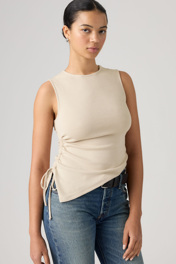 Alila Asymmetrical Sleeveless Top - Mujer - L - Grey / Chateau Gray