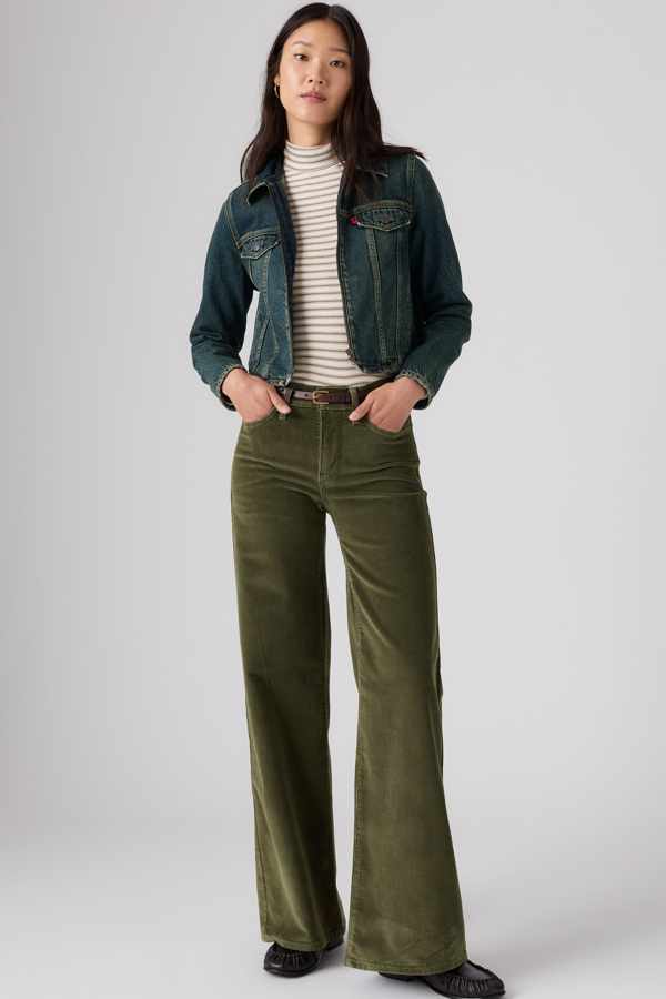 318 Shaping Wide Leg Corduroy Pants - Mujer - 25X30 - Verde / Olive Night