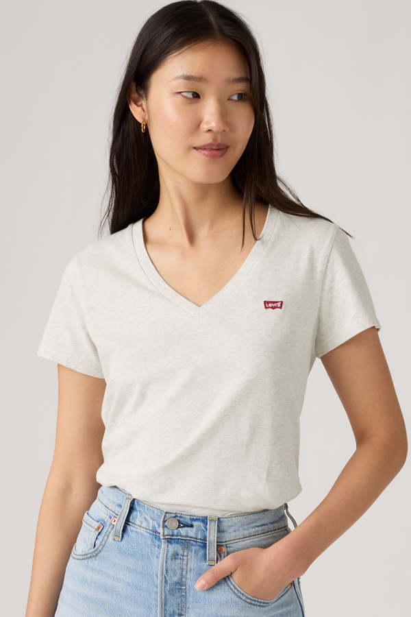 Camiseta de cuello de pico Perfect - Mujer - S - Gris / Icy Grey Heather