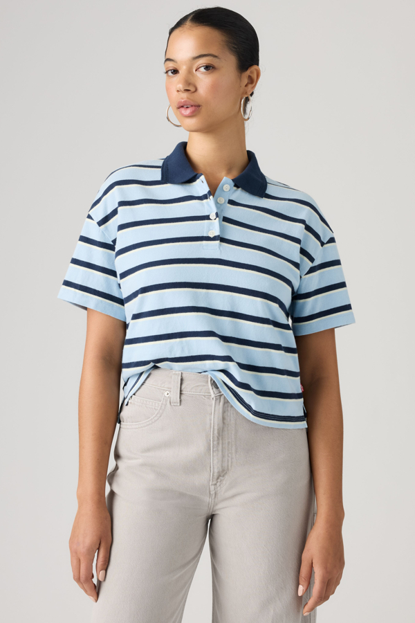 Didion Rugby Polo - Hombre - L - Blue / Pepper Stripe Angel Falls