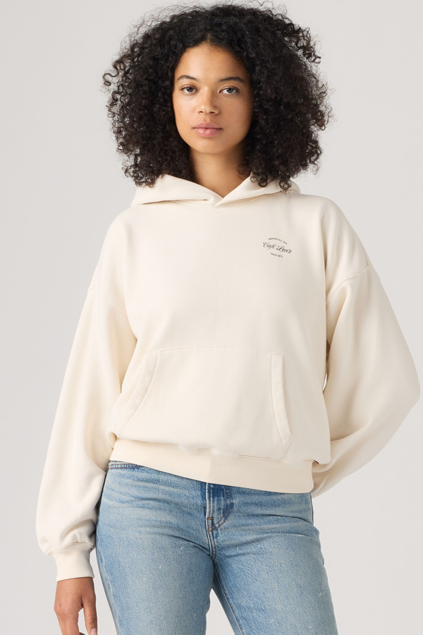 Graphic Vintage Boxy Hoodie - Mujer - L - White / Hoodie Fog City Still Egret
