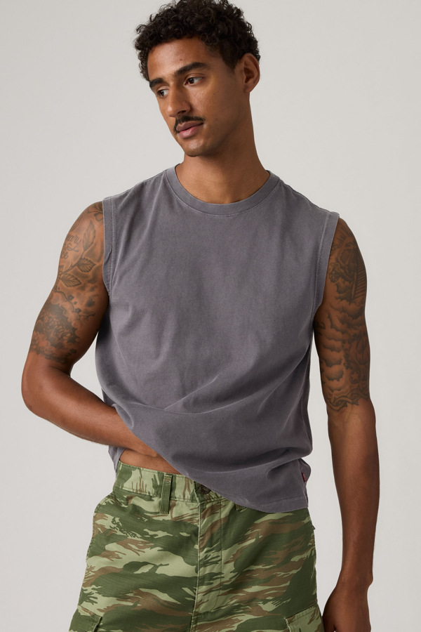 Camiseta sin mangas Muscle - Hombre - L - Negro / 90's Fade Wash Phantom