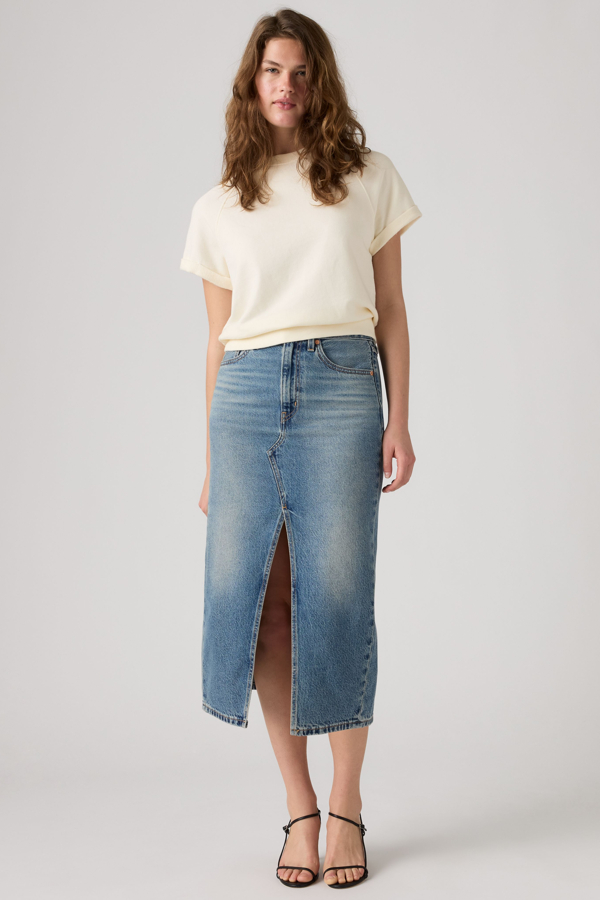 Falda midi Decon Slit - Mujer - 29 - Lavado medio / Welcome