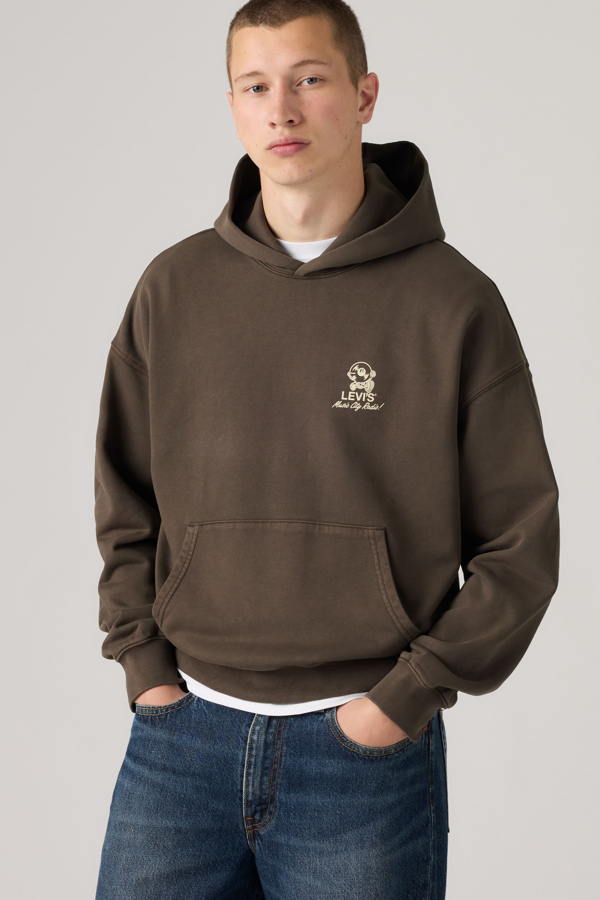 Two Horse Cropped Hoodie - Hombre - L - Brown / Music City Vinyl