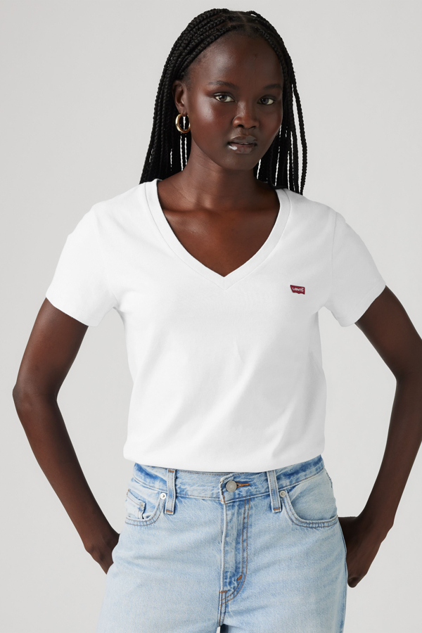 The Perfect Tee de cuello de pico - Mujer - 2XS - Blanco / White
