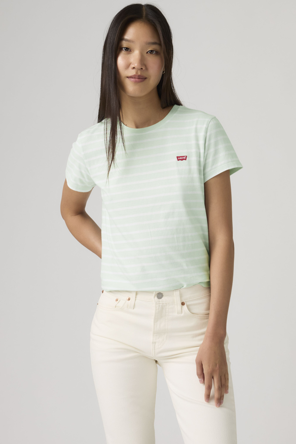 Perfect Tee - Mujer - L - Azul / Emily Stripe Pale Blue