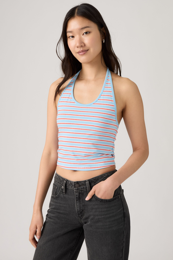 Top halter Ella - Mujer - M - Multicolor / Ines Stripe Air Blue Signal Red