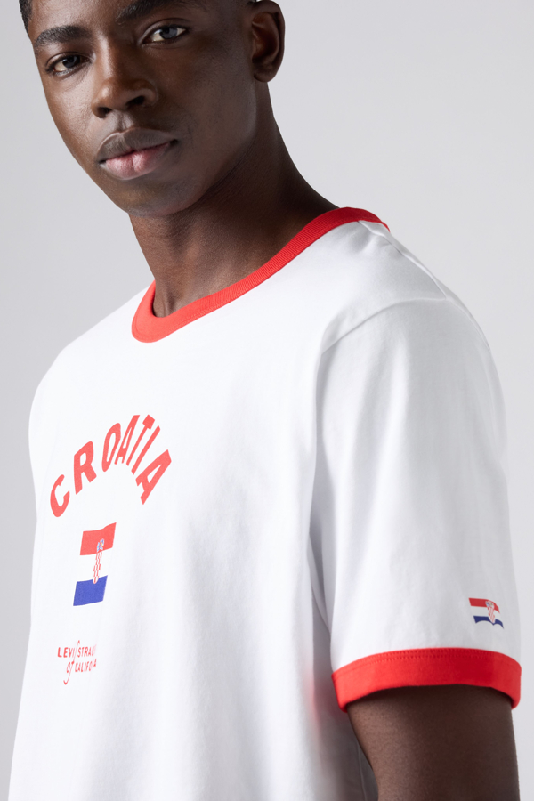 Camiseta ringer de Croacia Levi's - Hombre - 2XL - Blanco / X Croatia