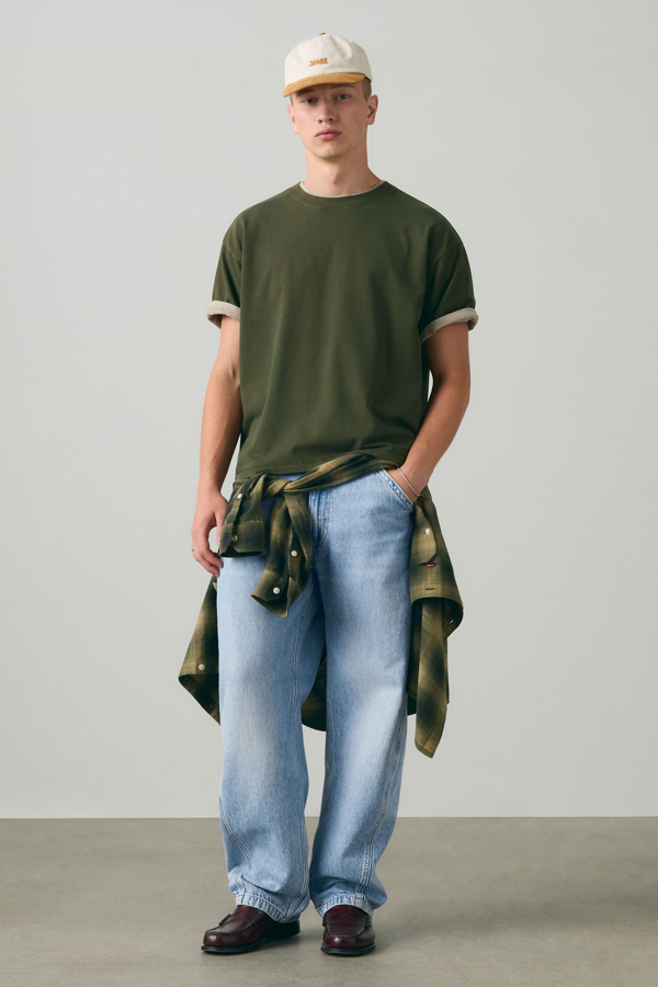 Boxy Tee - Men - L - Green / Garment Dye Rosin