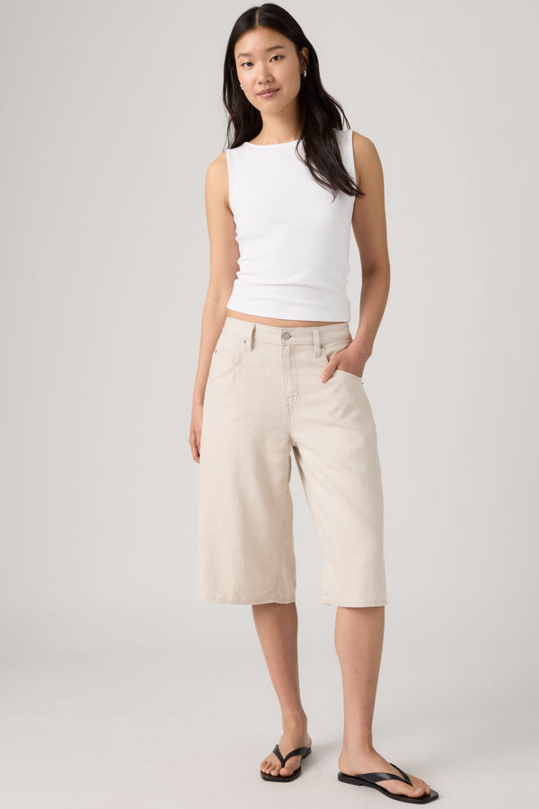 Shorts de lino largos Super Baggy - Mujer - 23 - Gris / Crystal Gray