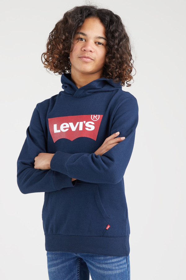 Sudadera con capucha serigrafiada para adolescentes Batwing - Hombre - 10A - Azul / Dress Blues