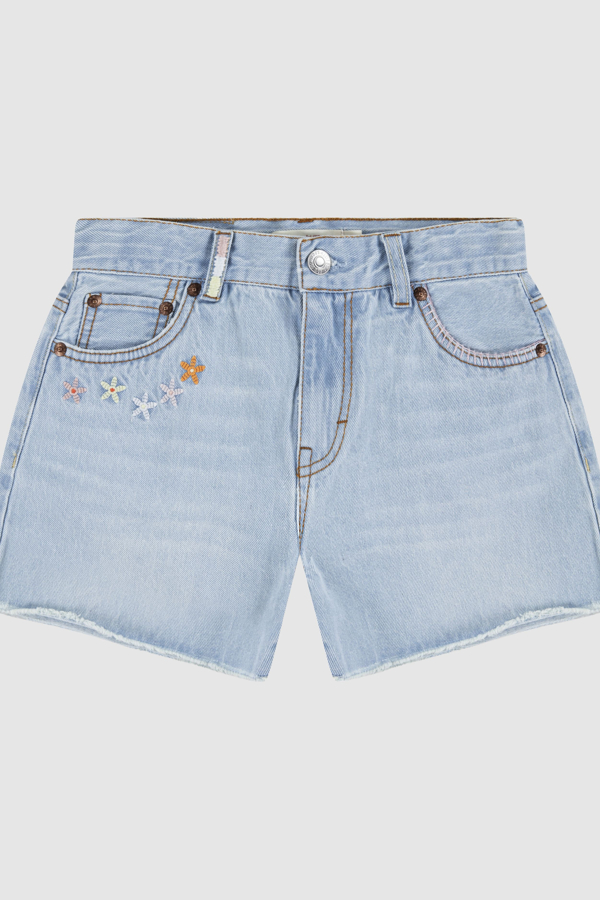 Kids Crochet Applique A Line Shorts - Chicas - 3A - Azul / Wow Me Over