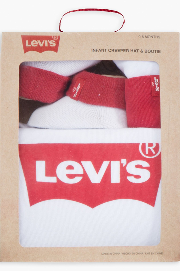 Conjunto clásico para bebés Batwing: 3 piezas - Hombre - 6M - Blanco / White