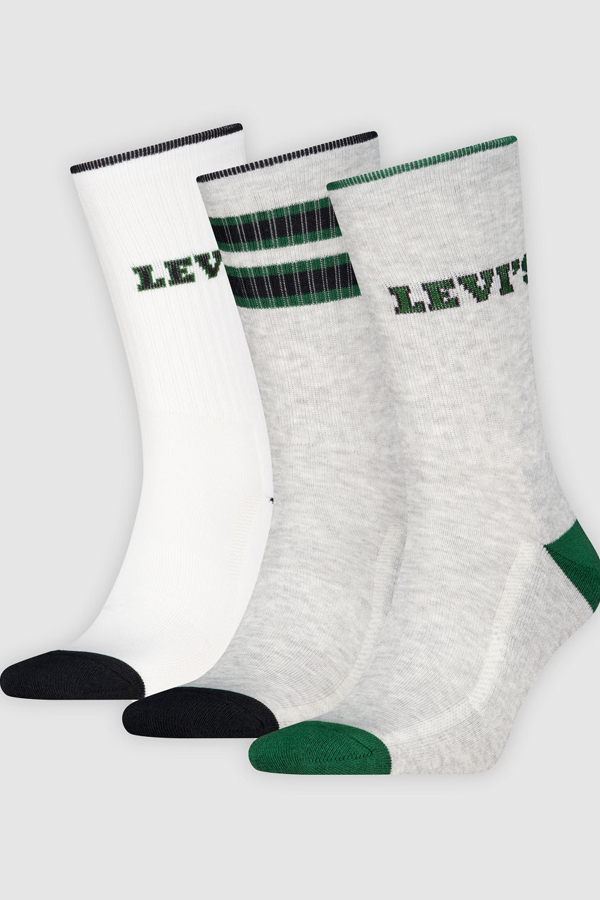 Calcetines deportivos de altura estándar Levi's: paquete de 3 pares - Mujer - 35 - Multicolor / Grey/White