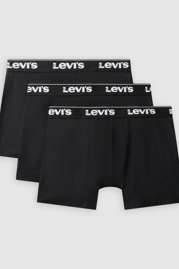 Levi's Repeat Logo Boxer Brief 3 Pack - Hombre - 2XL - Black / Black
