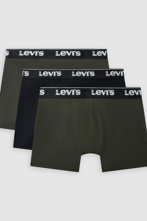 Levi's Repeat Logo Boxer Brief 3 Pack - Hombre - L - Green / Khaki Combo
