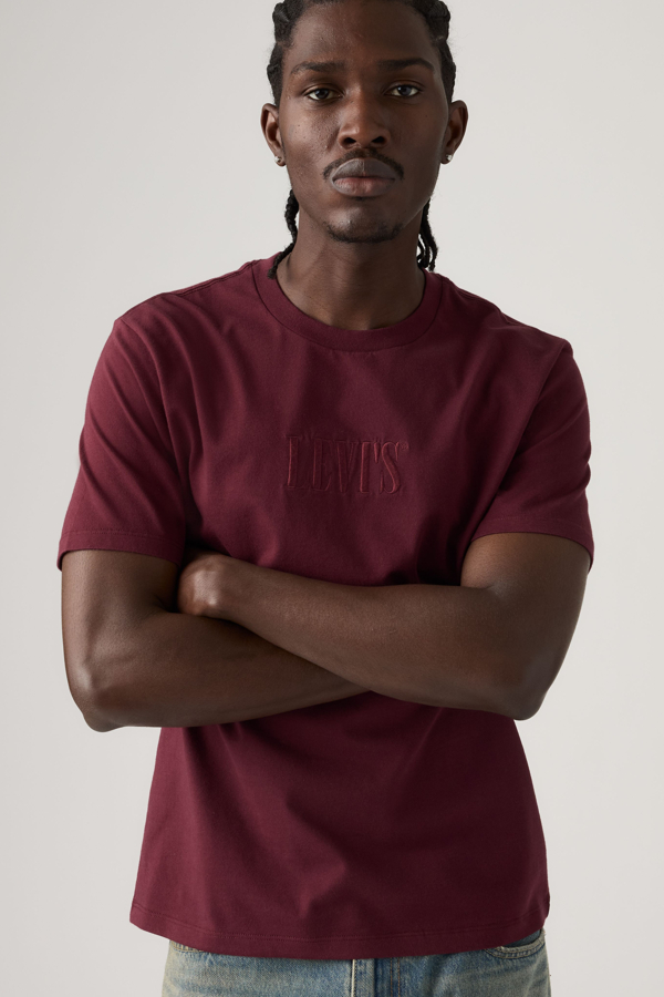 Camiseta Classic Graphic - Hombre - L - Rojo / Serif Logo 1.1 Tawny Port