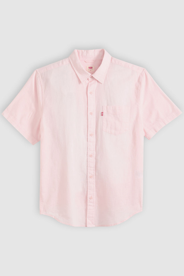 Camisa clásica de manga corta de fit estándar - Hombre - S - Rosa / Au Naturel
