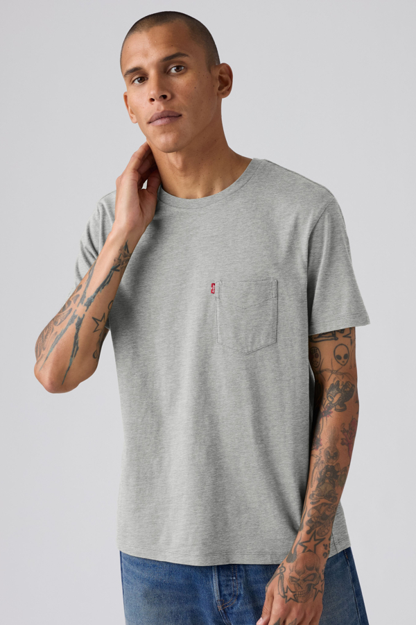 Camiseta Classic con bolsillo - Hombre - S - Gris / Mid Tone Grey Heather Slub Jersey