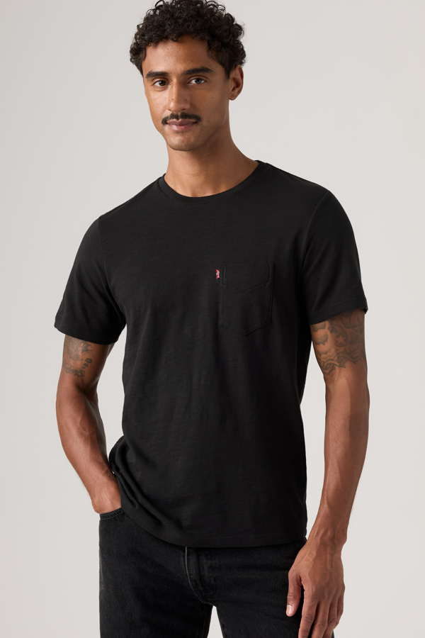 Camiseta clásica con bolsillo - Hombre - S - Negro / Mineral Black