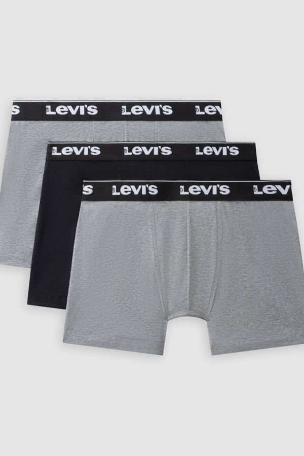 Levi's Repeat Logo Boxer Brief 3 Pack - Hombre - 2XL - Grey / Grey Combo