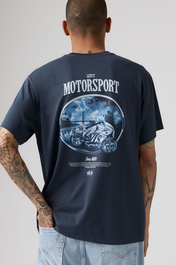 Relaxed Fit Graphic Tee - Men - 2XL - Blue / Levis Motorsport 1.1 Outer Space