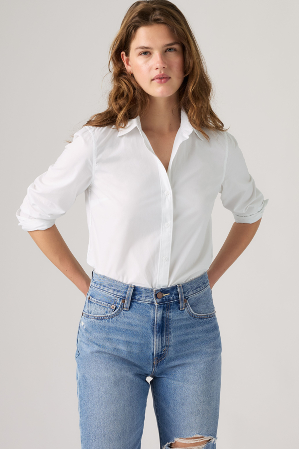 Carlile Classic Poplin Shirt - Mujer - L - Blanco / Bright White