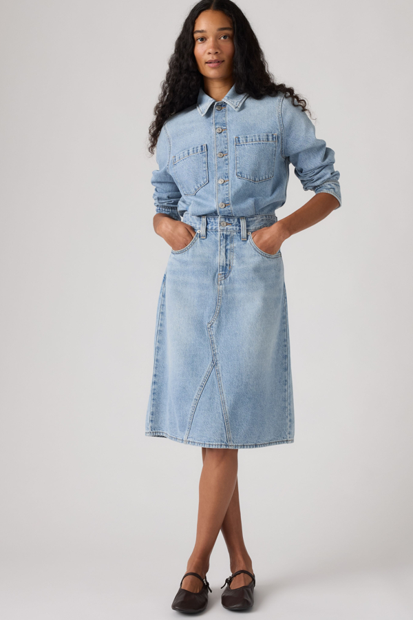 Vestido Western acampanado de manga larga - Mujer - 2XS - Azul / Pricey Icey