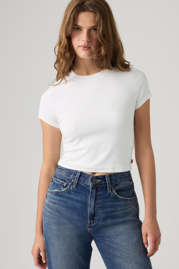 Essential Baby Tee - Mujer - L - White / Bright White