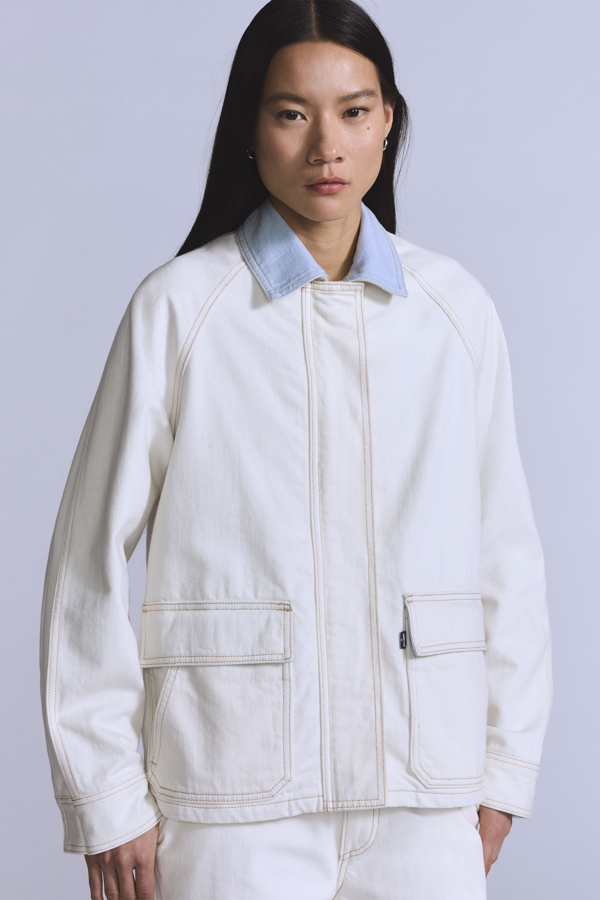 Abrigo Lined Chore - Mujer - L - Blanco / Blue Ecru Foam