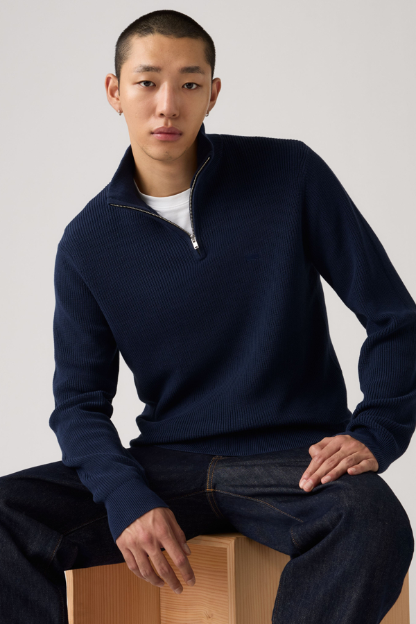 Housemark Quarter Zip Sweater - Hombre - 2XL - Azul / Naval Academy